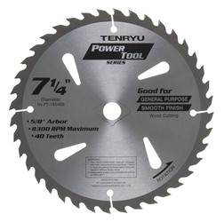 Tenryu 7-1/4" 40 Tooth Very Smooth Wood Blade - PT-18540B 